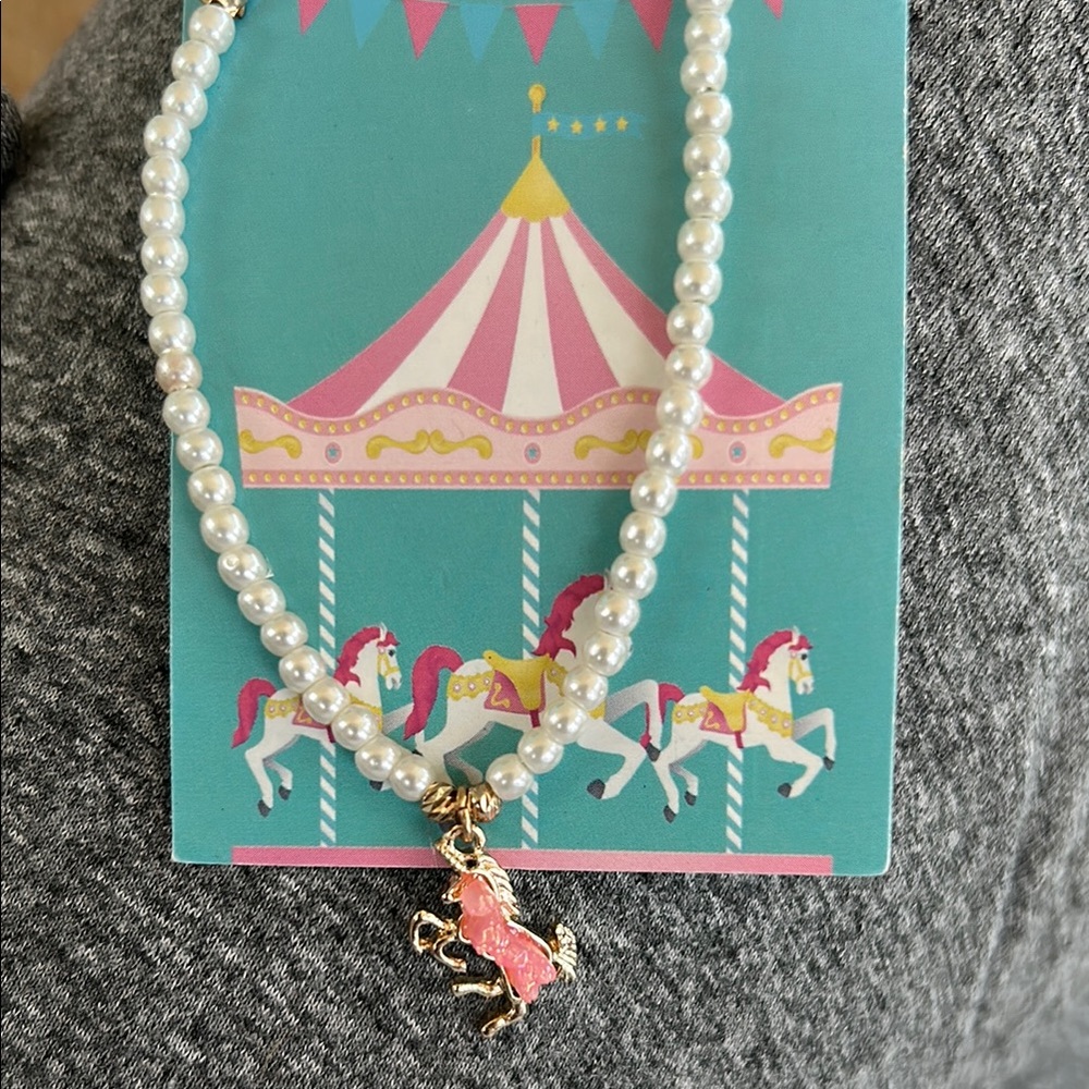 Kids Pearl Unicorn Necklace